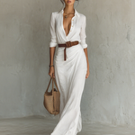 Edda – Vestido Comprido com Gola de Lapela