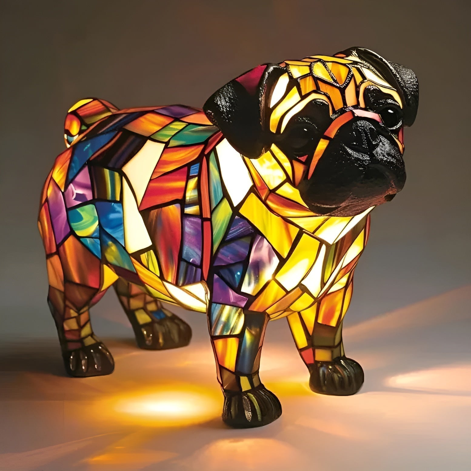 Pug — Figura Decorativa Brilhante