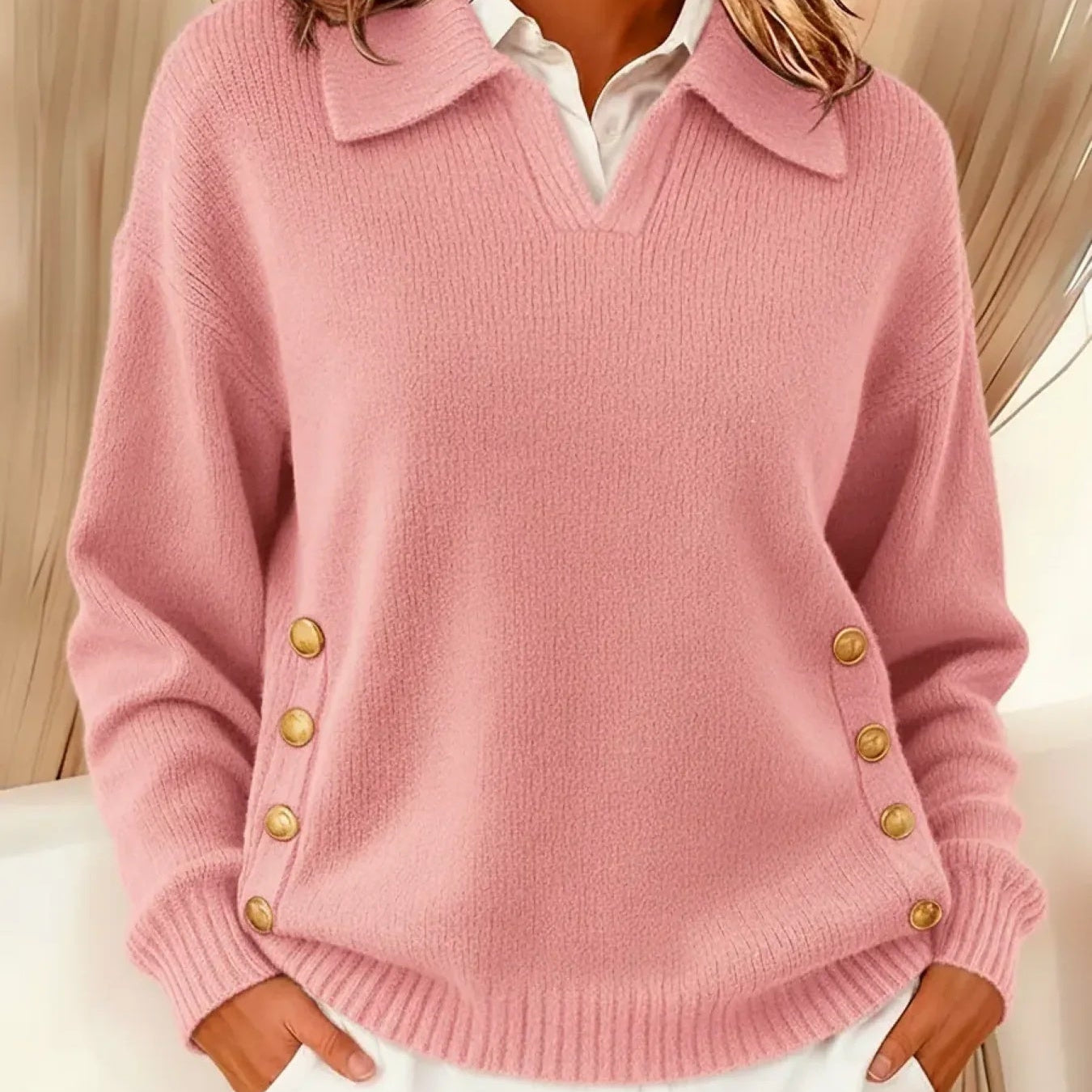 Vicenta | Camisola com Gola Polo e Botões