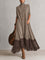 Brunella – Vestido Comprido com Efeito Camurça e Renda