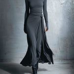 Fernanda – Vestido Maxi Traçado com Nó Lateral