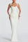 Fulvia – Vestido Maxi com Decote Quadrado e Saia em Cetim
