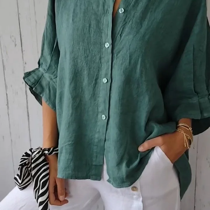 Claudia — Camisa com nós em algodão e linho