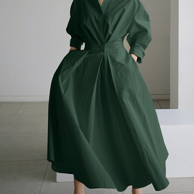 Clémence™ | Vestido Midi com botões
