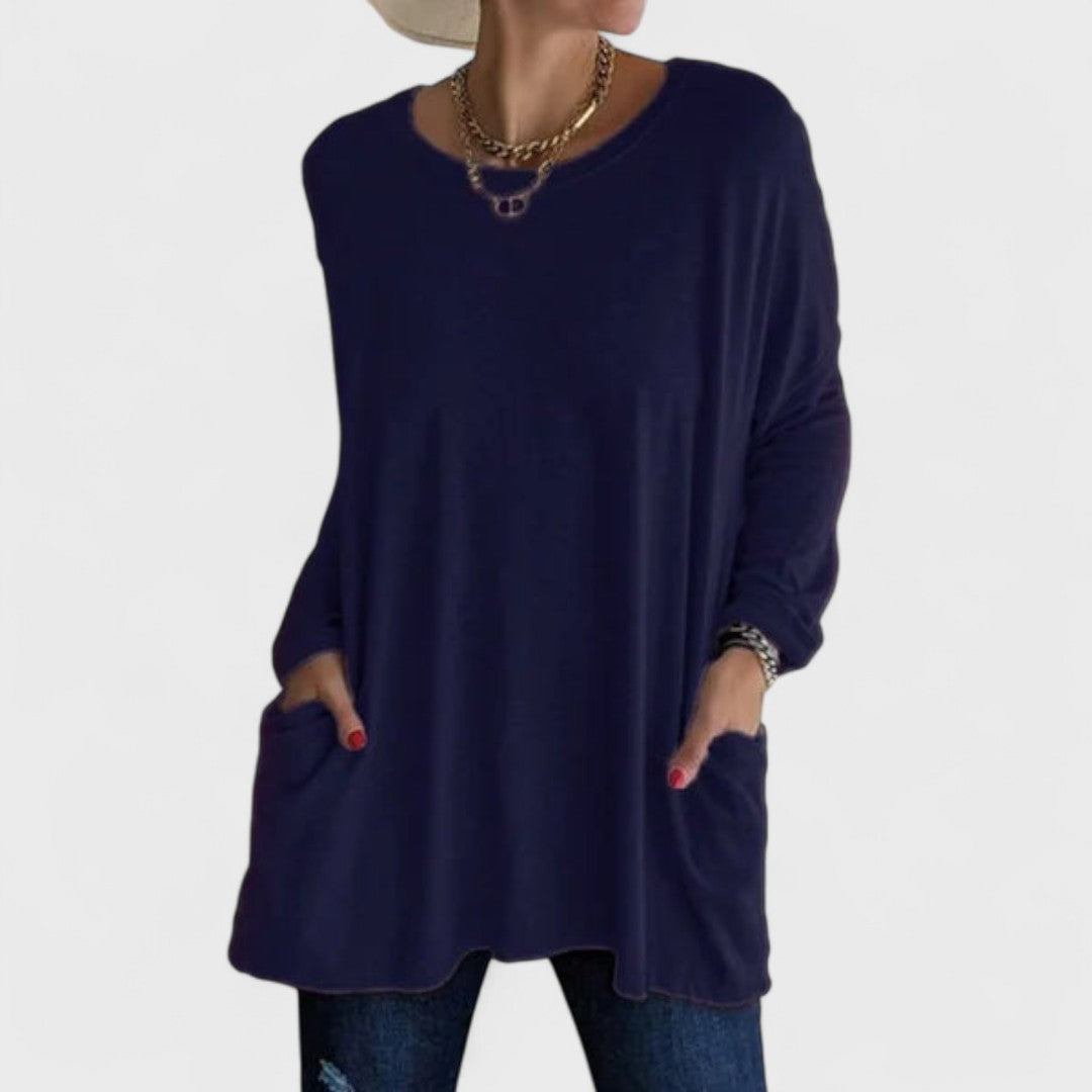 Moira — Blusa manga comprida relaxada