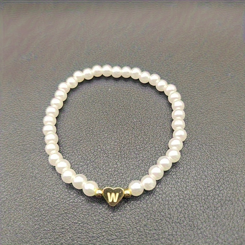 Pulseira Elegante com Inicial e Coração (A–Z)