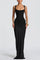 Fulvia – Vestido Maxi com Decote Quadrado e Saia em Cetim