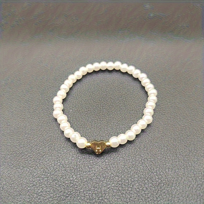 Pulseira Elegante com Inicial e Coração (A–Z)