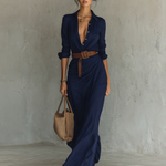 Edda – Vestido Comprido com Gola de Lapela