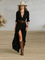 Clara – Vestido Comprido Plissado em Algodão e Linho com Cinto