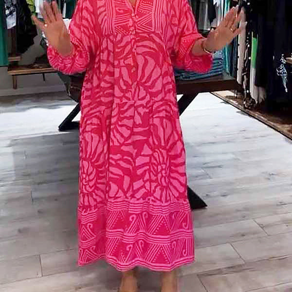 Mira | Vestido estampado com decote em V (quase esgotado)