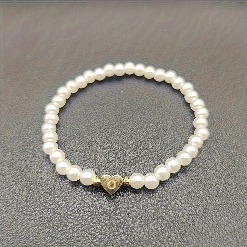 Pulseira Elegante com Inicial e Coração (A–Z)