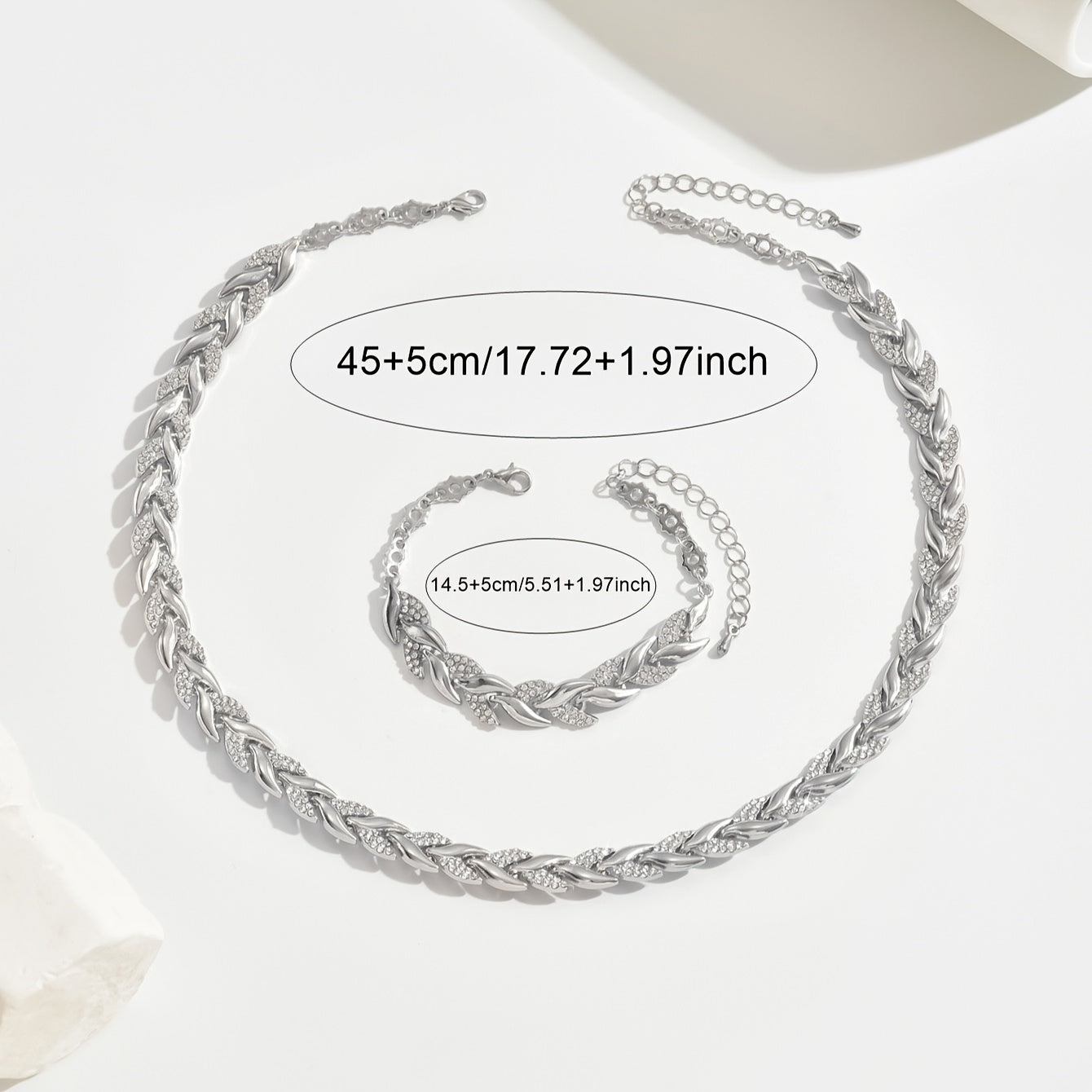 Vestiri® — Conjunto de Colar e Pulseira em Forma de Cauda de Peixe