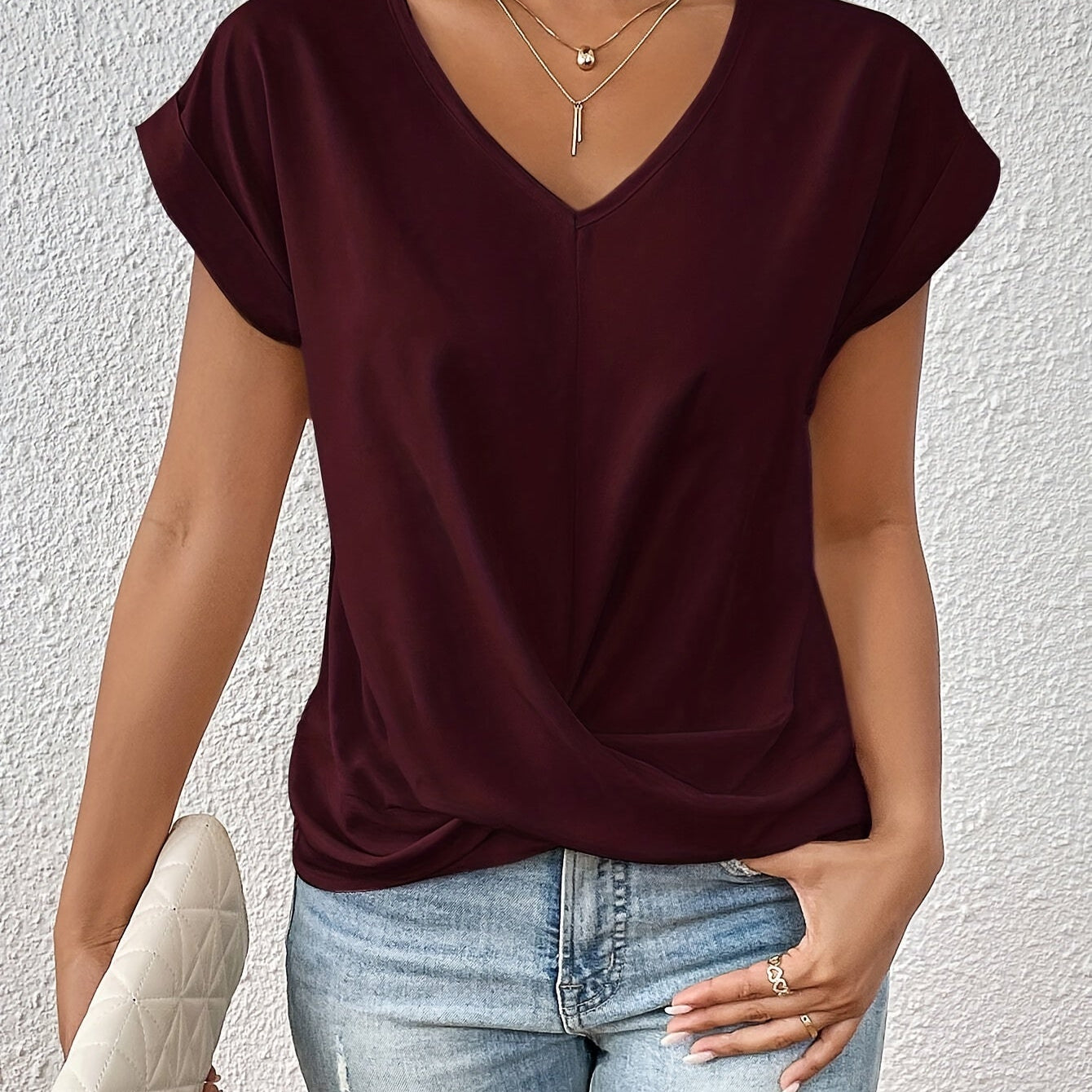 Eloise™ — T-shirt casual com decote em coração