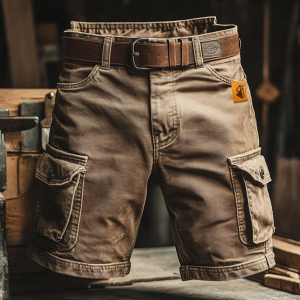 Moxley — Calções cargo retro com vários bolsos para Homem