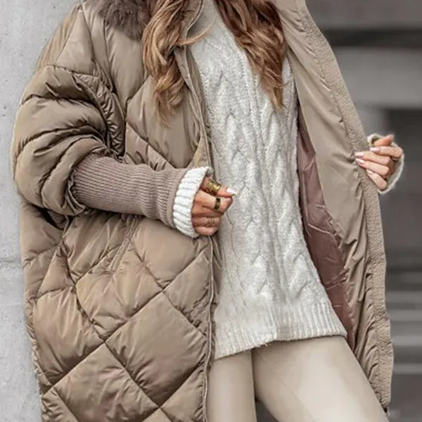Annette - Conjunto de inverno com capuz e estampado de diamantes