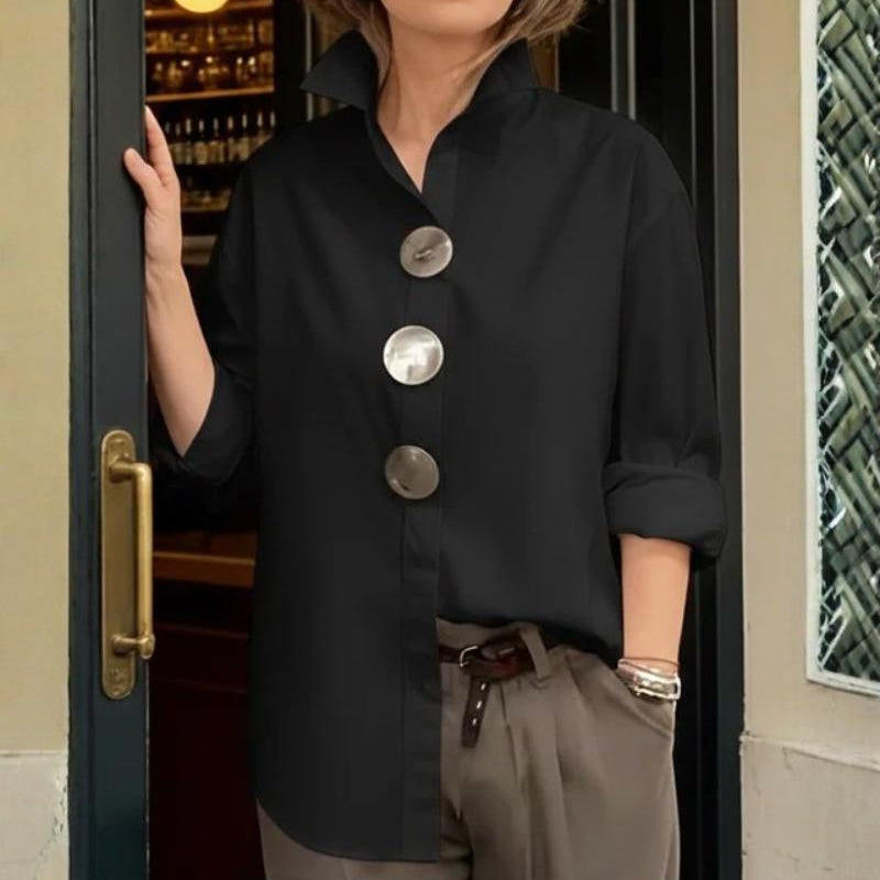 Grazia — Blusa de meia estação com acabamentos refinados