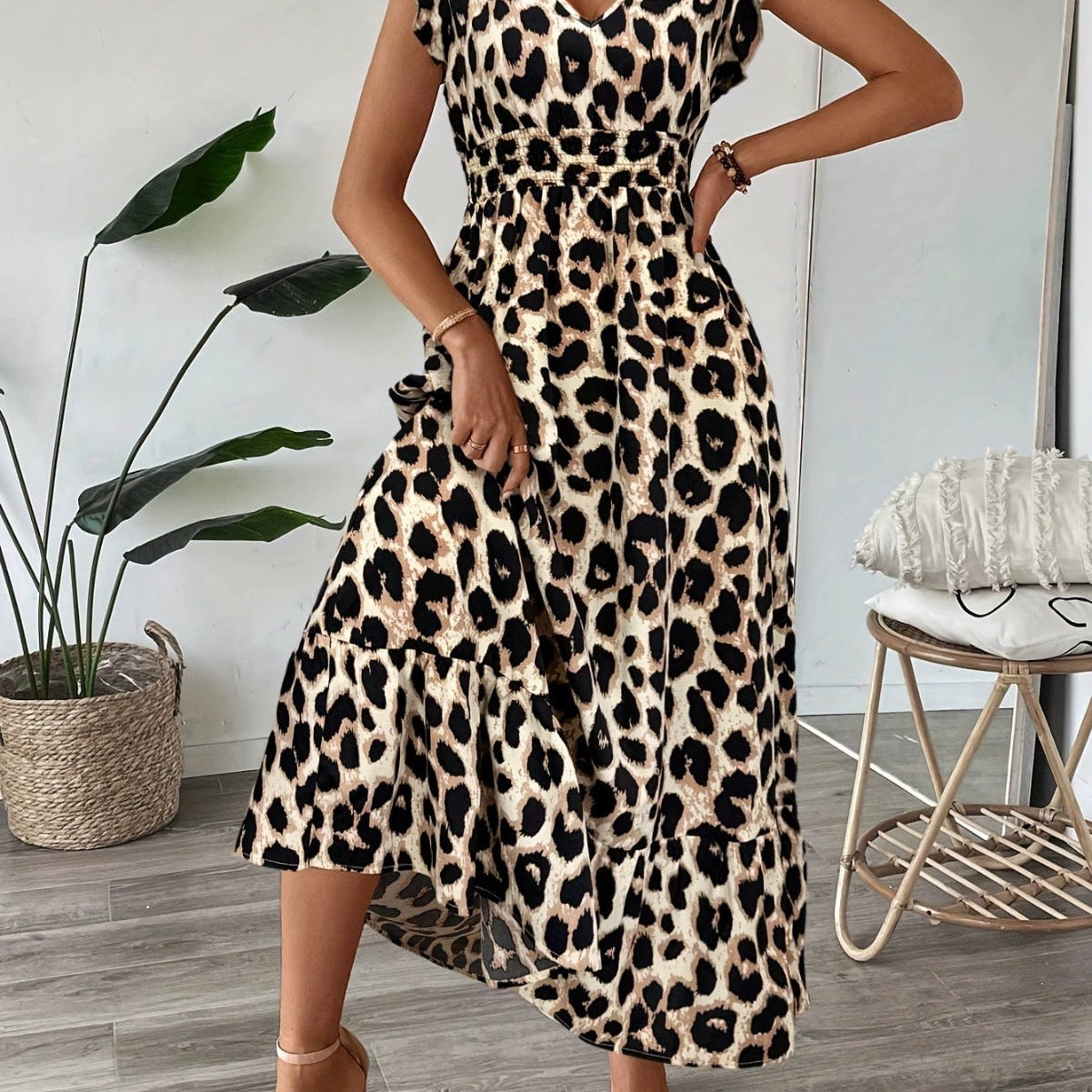 Candela - Vestido maxi barroco com decote em V para Mulher