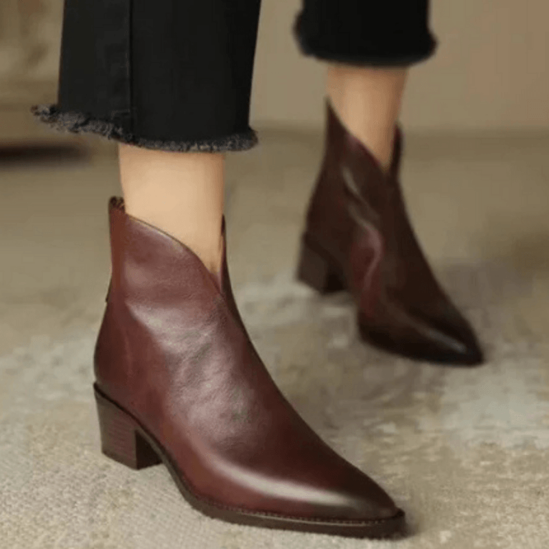 Lina - Botas elegantes de tacão de bloco até ao joelho para mulher