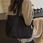 Tilda — Mala tote canelada com detalhe de cordão