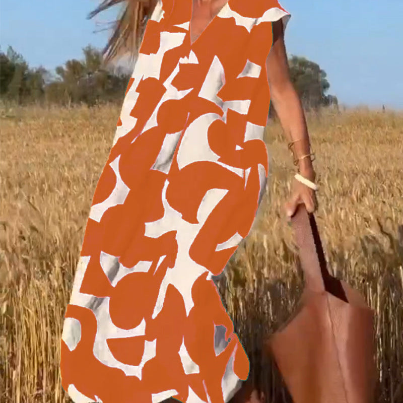 Ellen | Vestido estampado com decote em V para Mulher