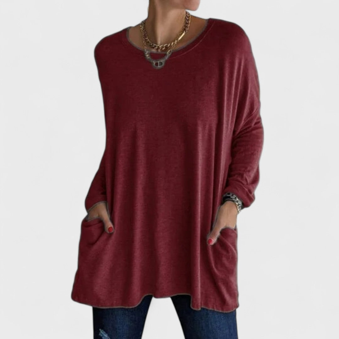 Moira — Blusa manga comprida relaxada