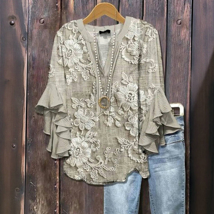 Pastello™ — Linda blusa floral para primavera e o verão