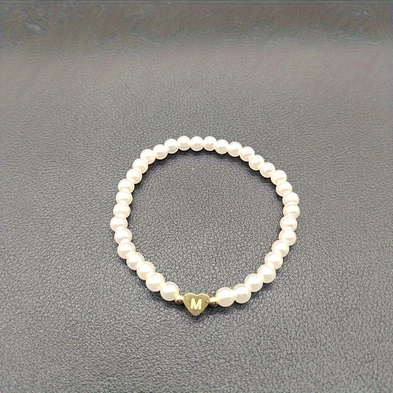 Pulseira Elegante com Inicial e Coração (A–Z)