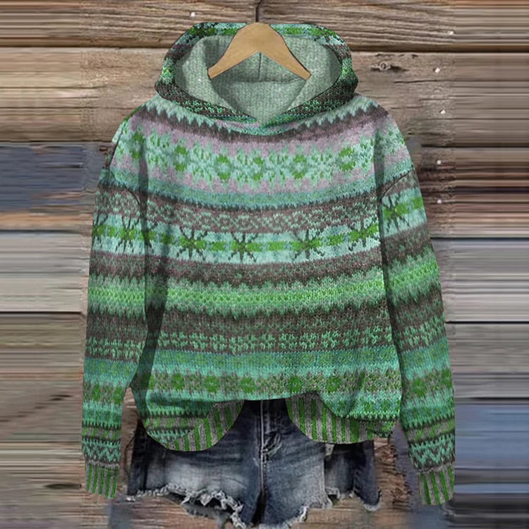 Liane | Sweatshirt com capuz de padrão étnico
