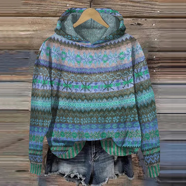 Liane | Sweatshirt com capuz de padrão étnico