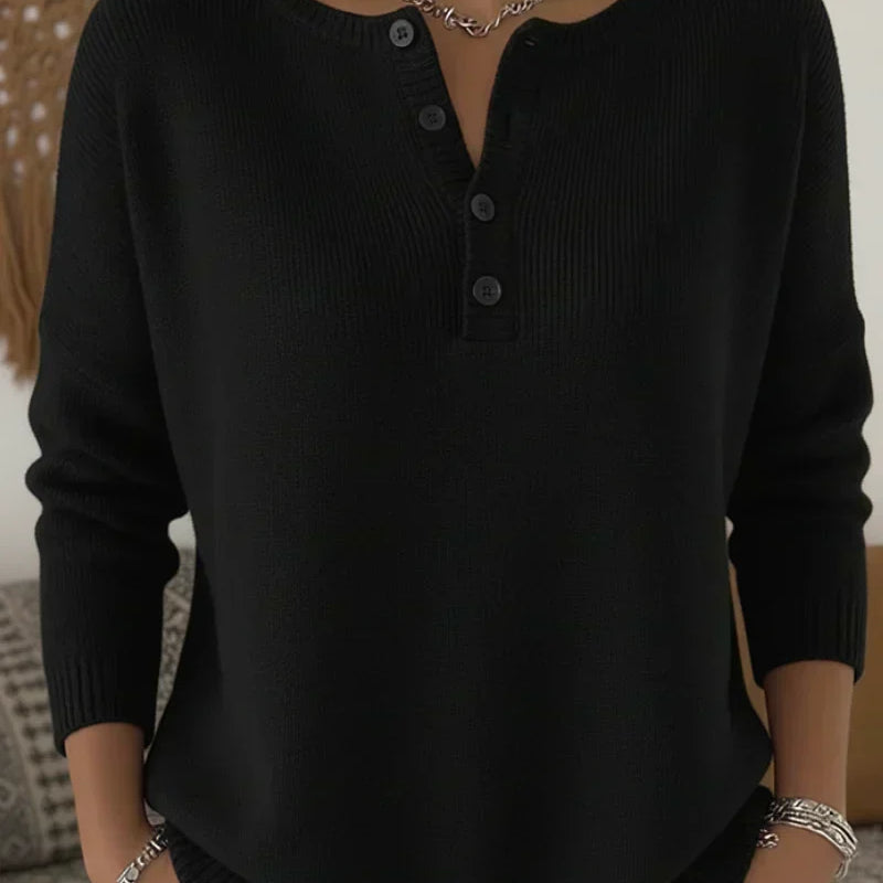 Helena | Camisola de Malha com Botões Henley