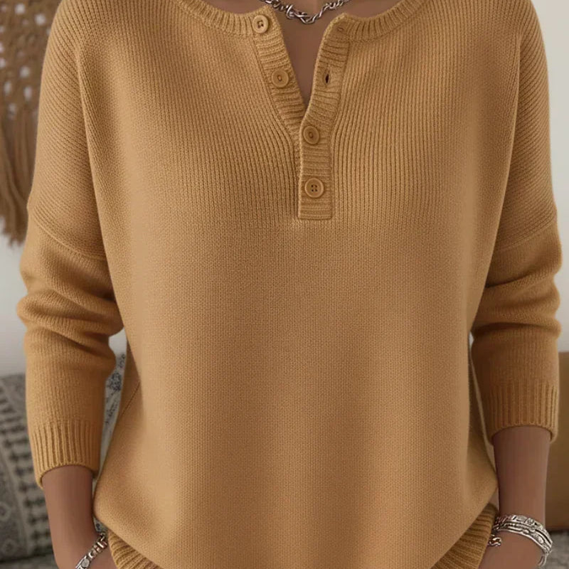 Helena | Camisola de Malha com Botões Henley