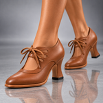 Sapatos de salto Audrey com atacadores em pele - imagem 7