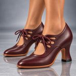 Sapatos de salto Audrey com atacadores em pele - imagem 9