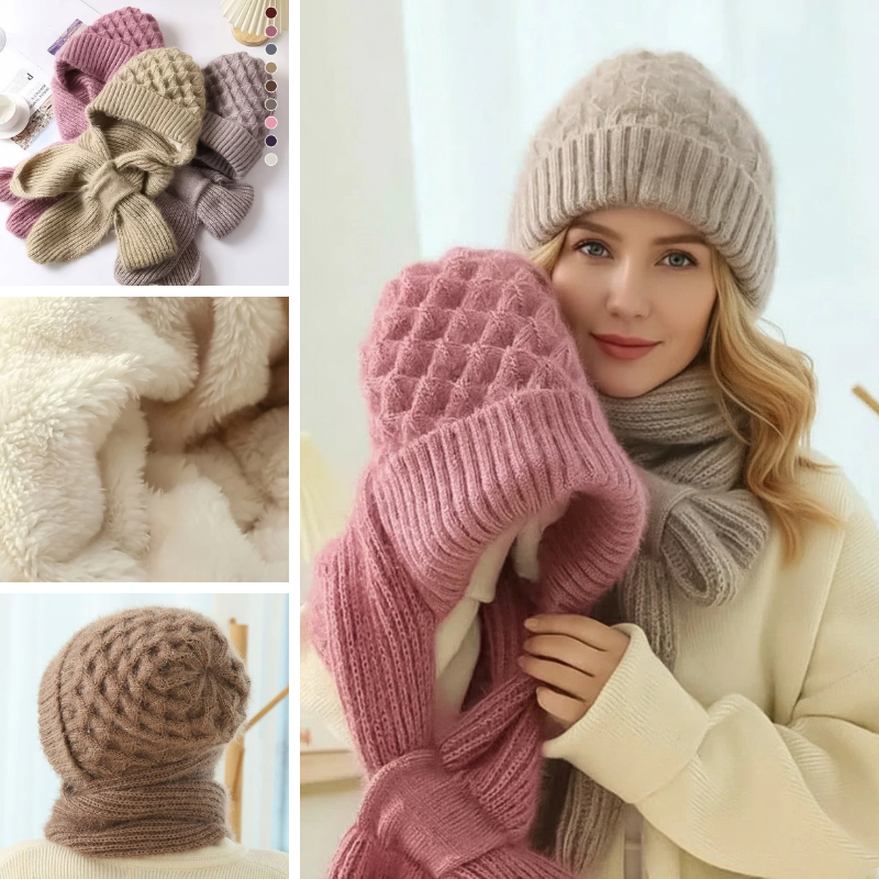 Polar — Gorro e cachecol corta-vento forrados em polar