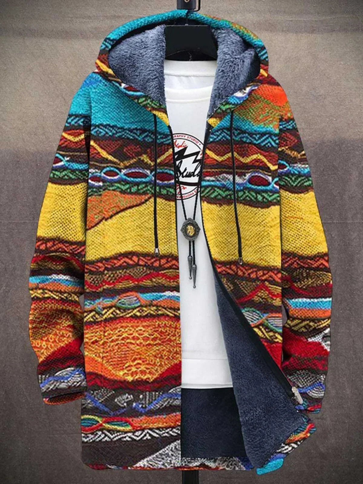Cinzia – Cardigan Artístico com Capuz