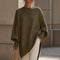 Camisola oversize Giorgia de malha com gola redonda, verde militar