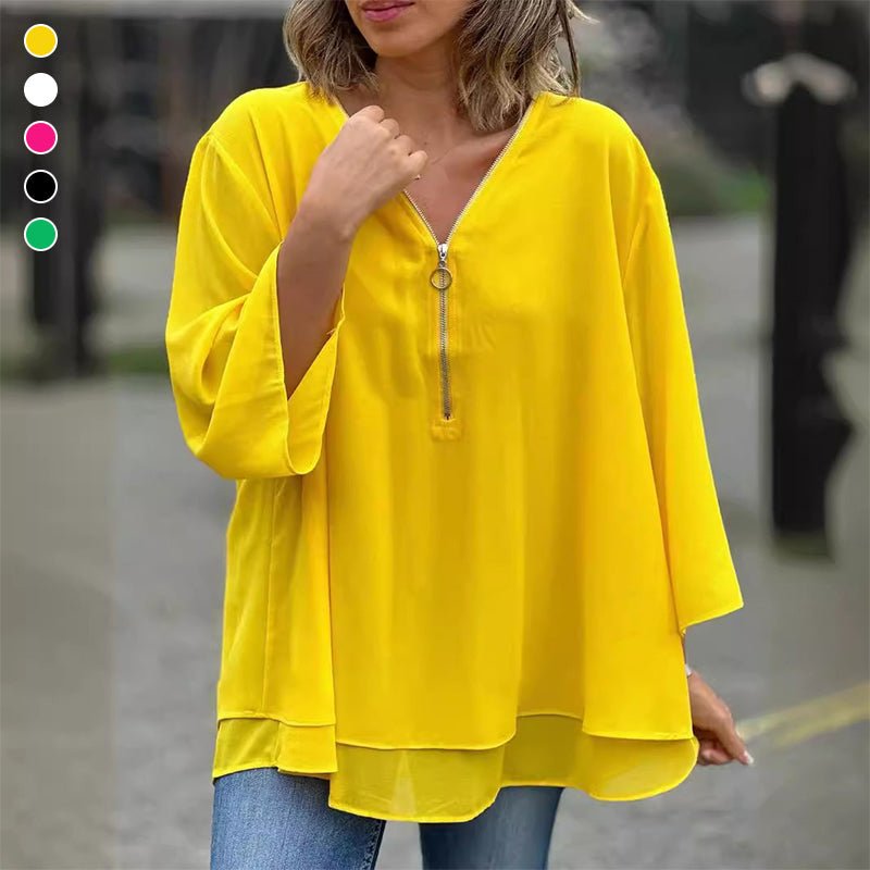 Margot — Blusa de chiffon com fecho