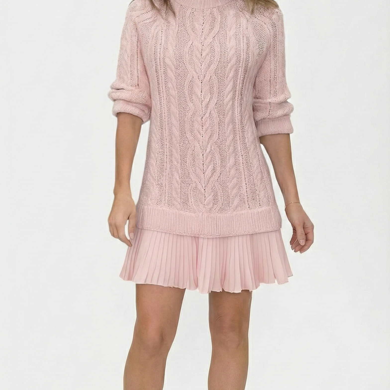 Daina | Vestido de malha com detalhes trançados
