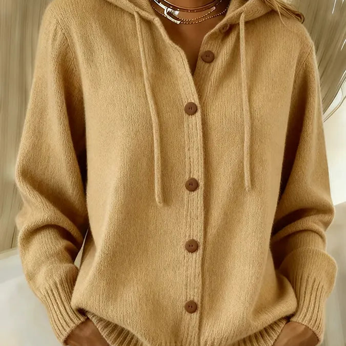 Begonha | Cardigan de Malha com Capuz e Botões