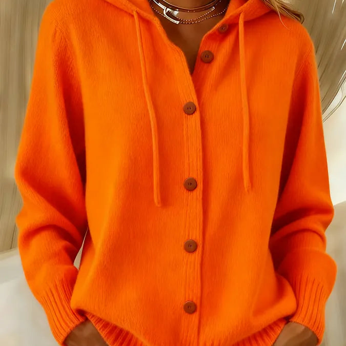 Begonha | Cardigan de Malha com Capuz e Botões