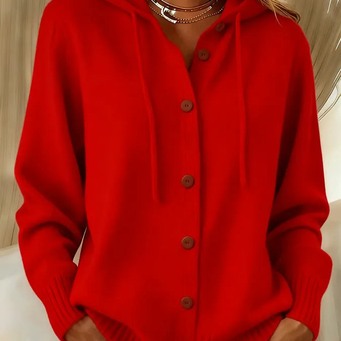 Begonha | Cardigan de Malha com Capuz e Botões