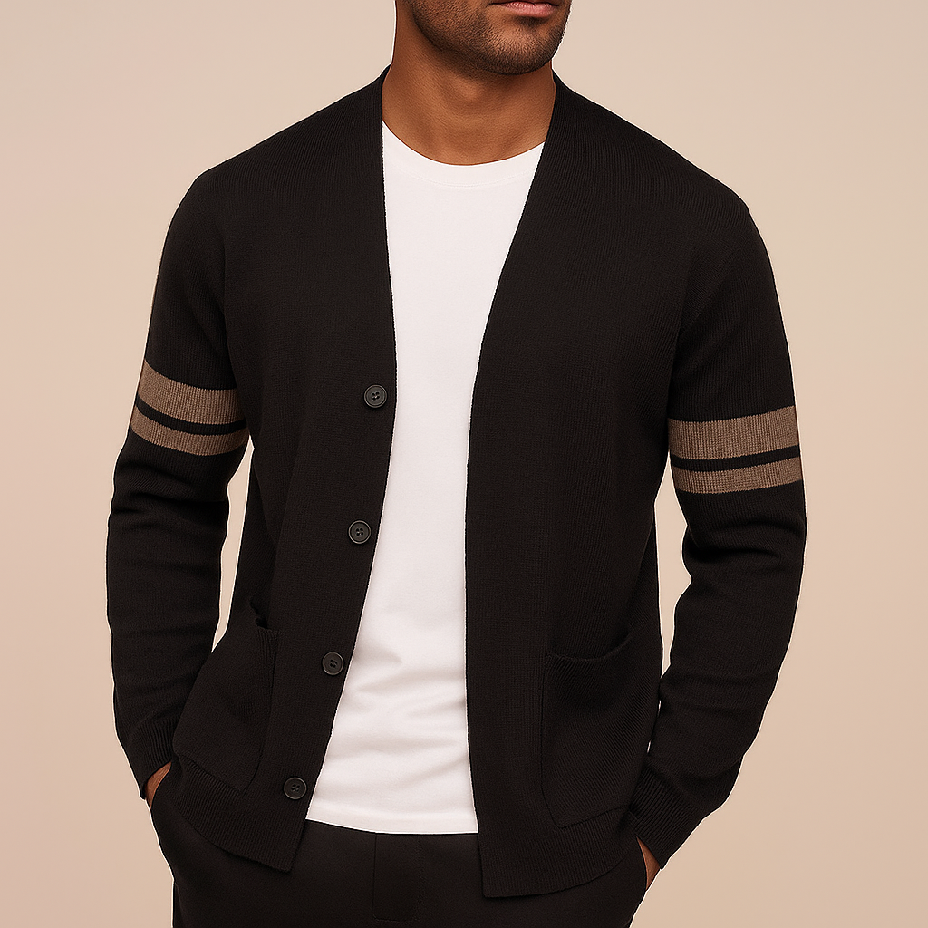 David | Cardigan casual de homem com botões