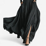 Cinzia – Vestido Maxi de Cintura Subida com Racha Lateral