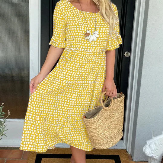 Blythea | Vestido de Muher midi casual com babados