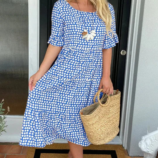 Blythea | Vestido de Muher midi casual com babados