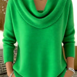 Camisola Gioia com gola drapeada, verde-claro