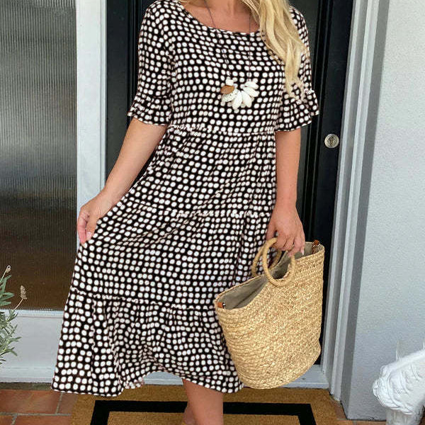 Blythea | Vestido de Muher midi casual com babados