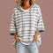 Poncho Loredana de malha às riscas com capuz, cinzento