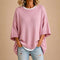 Poncho Stefania de malha, rosa